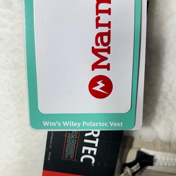 Marmot Vest Womens L Cream Wiley Polartec Sherpa Fleece Thermal Pro Zip Up NEW - Picture 12 of 14